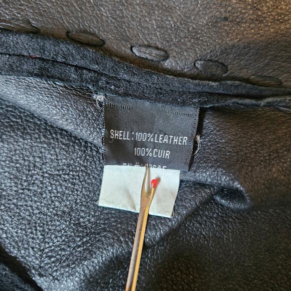 New Frontier Black Suede Western Moto Shirt Jacket‎ Size 12 Snap Front - Picture 10 of 16